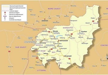 Carte de l'Ouest-Cameroun