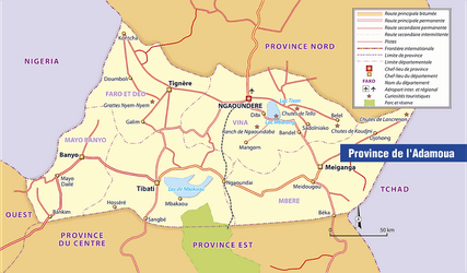 Carte de l'Adamaoua-Cameroun